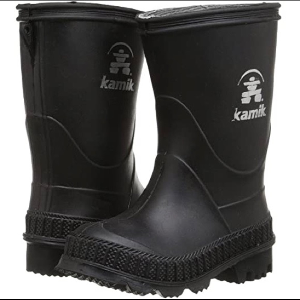 Black Kids Rain Boots